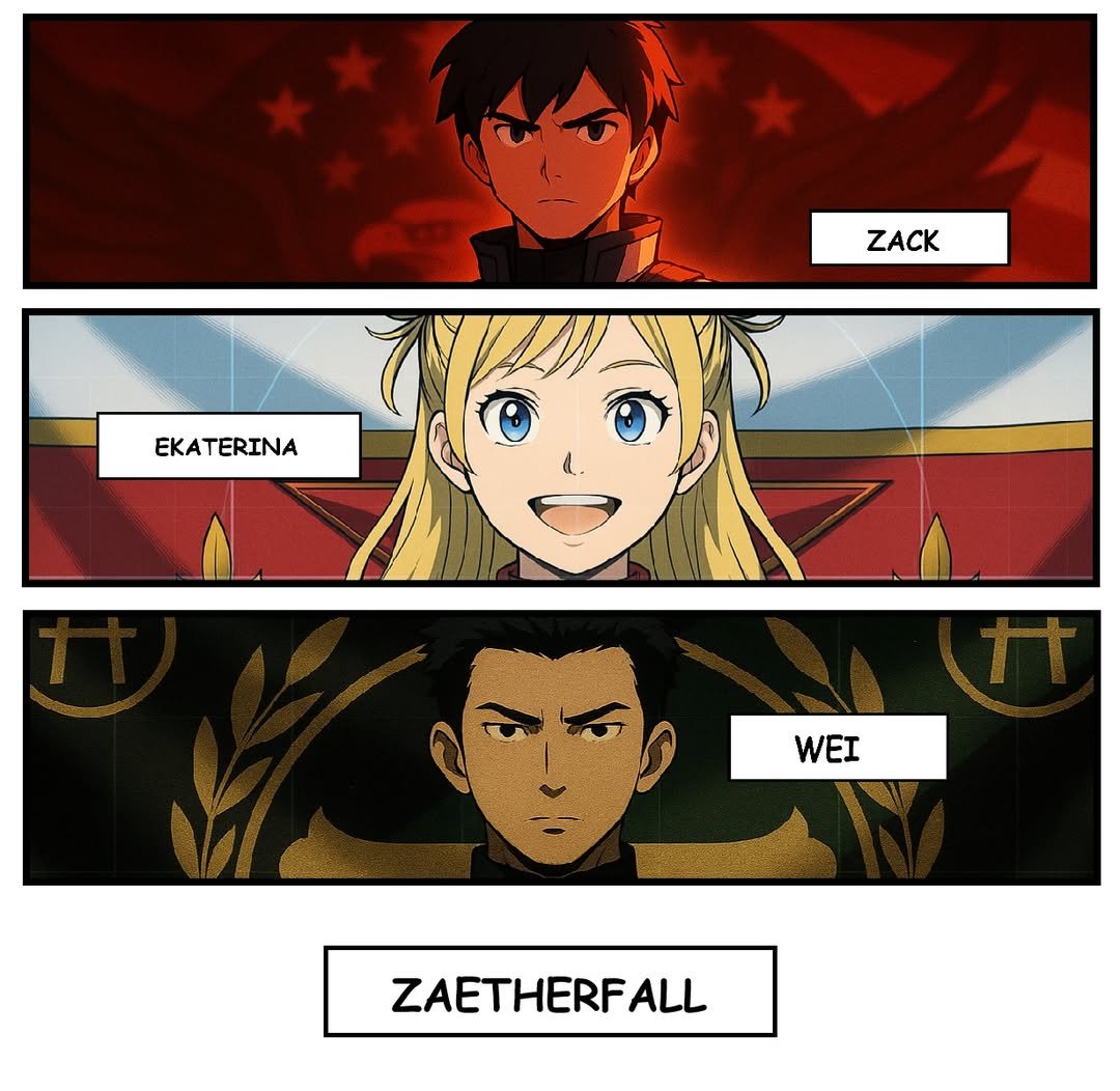 Los tres pilotos de Zaetherfall